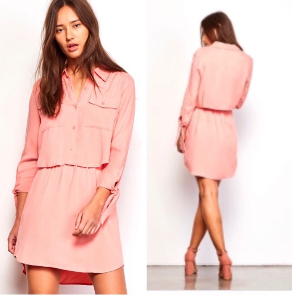 Jack By BB Dakota NEW Blige Tie Waist Coral mini Dress Size XS